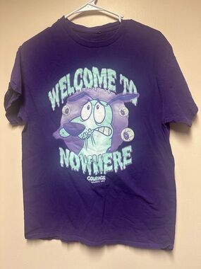 Courage the Cowardly Dog 'Welcome to Nowhere' Purple Graphic Tee